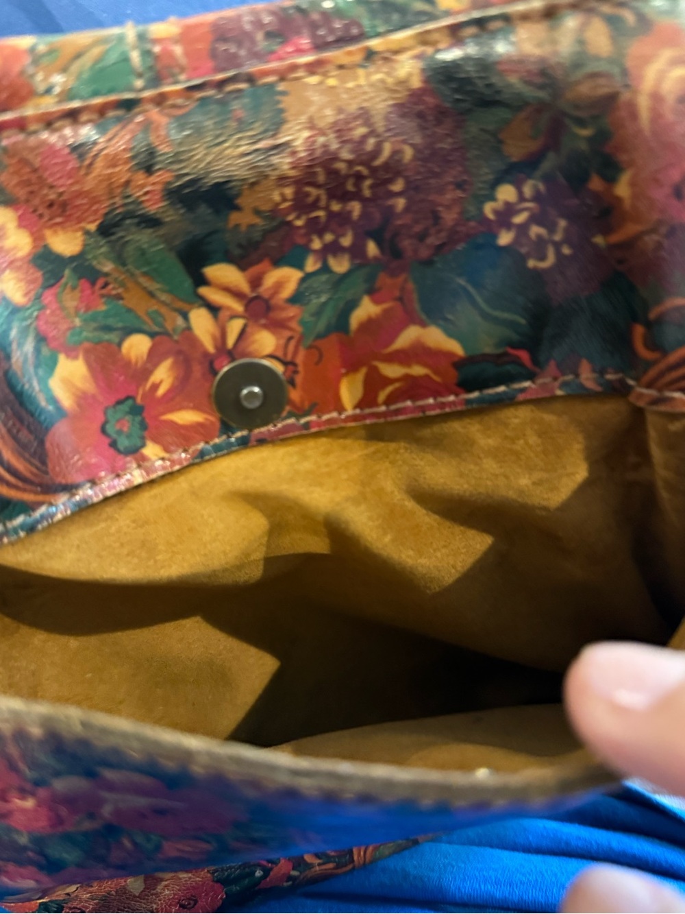 Patricia Nash Multicolor Floral Leather Shoulder Bag - Pink, Green, Gold, Brown - Picture 14 of 14